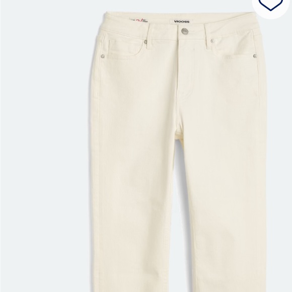 Vigoss Women's Stevie Off White Straight Leg Crop Jeans - Picture 5 of 10